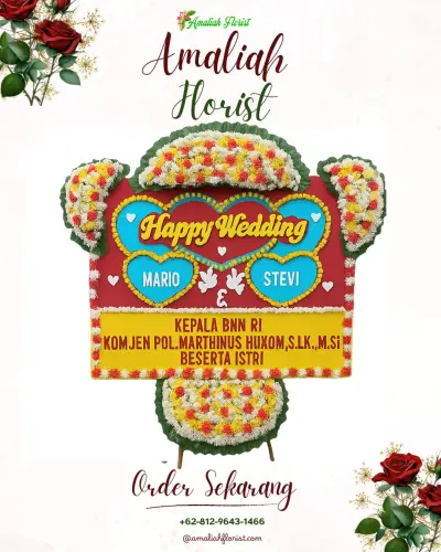 Karangan Papan Bunga Pernikahan di Padang Sarai